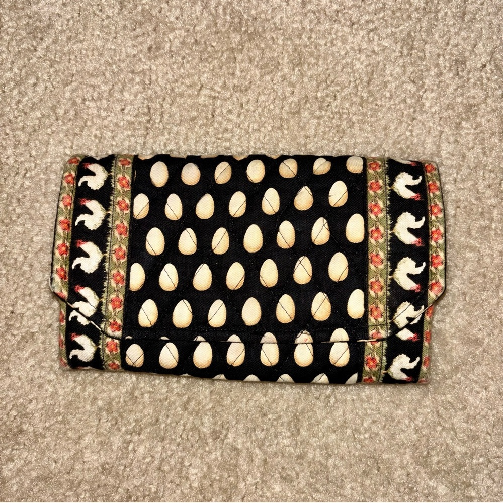 Vera Bradley Black and Cream Patterned Clutch